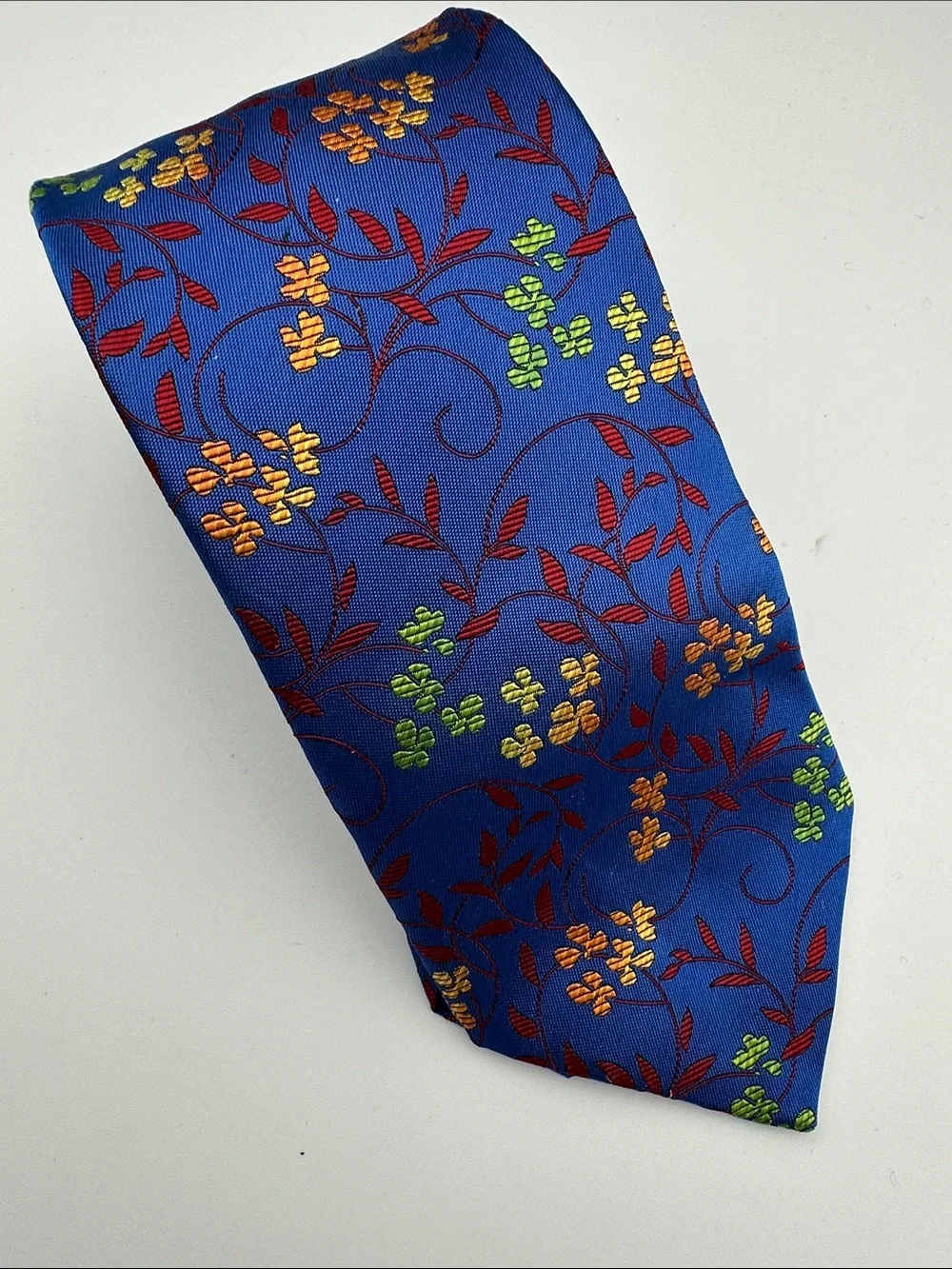 Seigo Katsuragawa NY Limited Edition Silk floral Tie Royal Blue